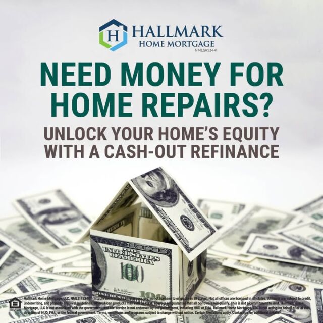 Leverage the equity in your house to make the needed repairs and renovations, and turn your house into your dream home. Contact us today to find out if refinancing is right for you. https://www.hallmarkhomemortgage.com/ #HHM #YourCommunityLender #HallmarkHomeMortgage #eHome #hhmtv