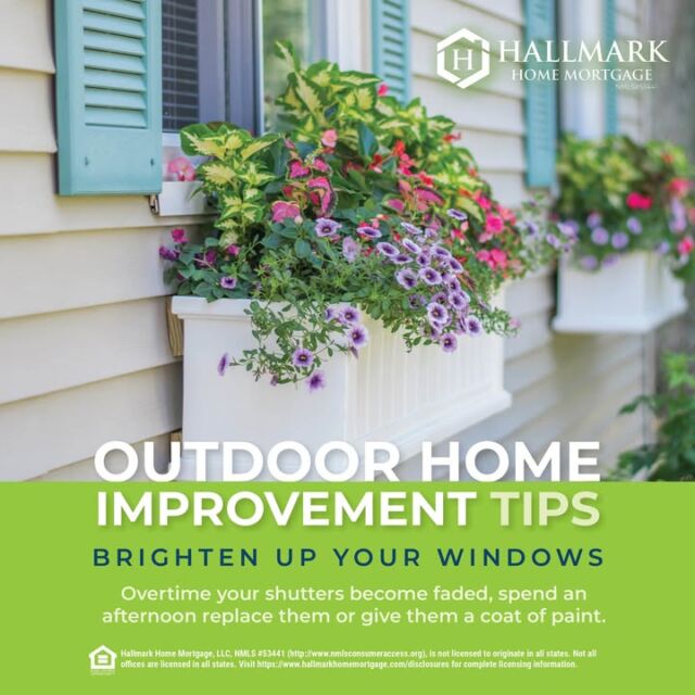 Boost your curb appeal without breaking the bank! 🌸🏡
Update your shutters and add charming flower boxes to your front windows — a simple, budget-friendly upgrade that makes a big difference. #HHM #YourCommunityLender #HallmarkHomeMortgage #eHome #hhmtv #HomeMortgage