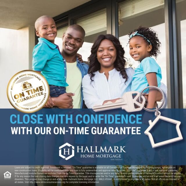 We are so confident that we will close your loan on time that we are backing it with our On Time Guarantee. Contact us today to find out more. https://www.hallmarkhomemortgage.com/ #HHM #YourCommunityLender